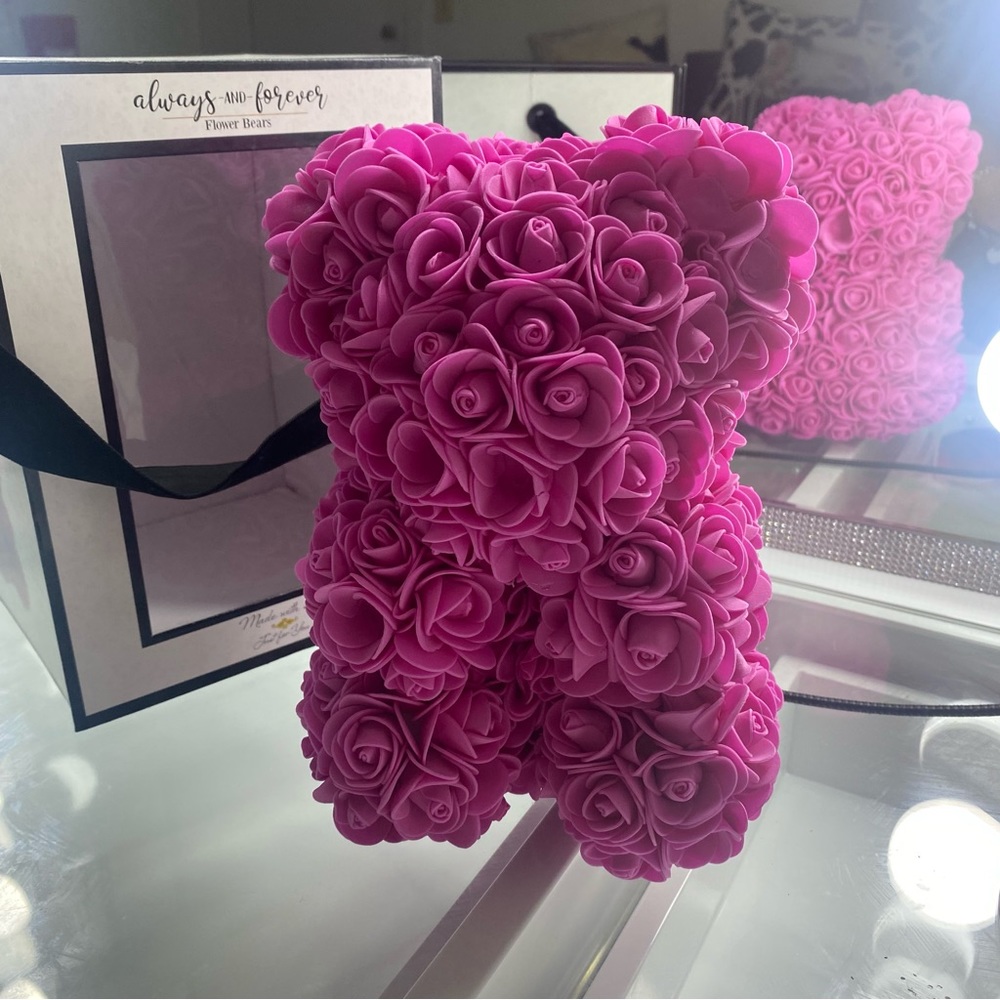 Rose Teddy Bear Pink Bear Gift Box